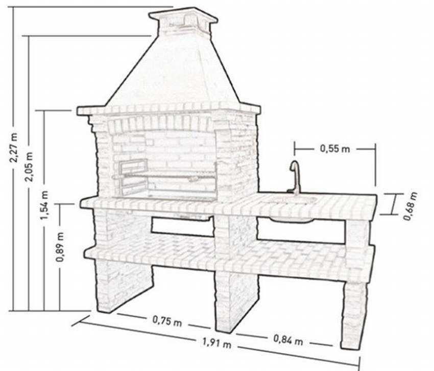 Прядовка оригинального барбекю для сада: Барбекю из кирпича: чертежи и фотографии