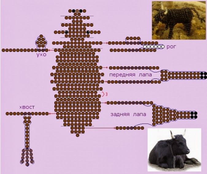 Схема животных плетения из бисера: Схемы животных в технике "Параллельное плетение" | biser.info - всё о бисере и би…