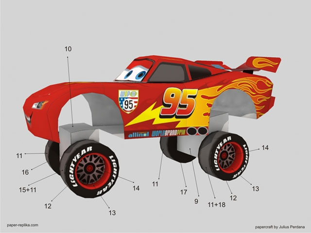 Как сделать из бумаги молнию маквина: Молния Маккуин / Lightning Mc Queen (Тачки 2 / Cars 2) из бумаги, модели сборные бумажные скачать бесплатно - Легковая машина - Гражданская техника - Каталог моделей