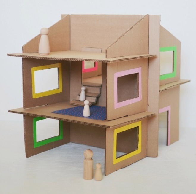 Как делать из картона дом: Дом из картона своими руками поделка