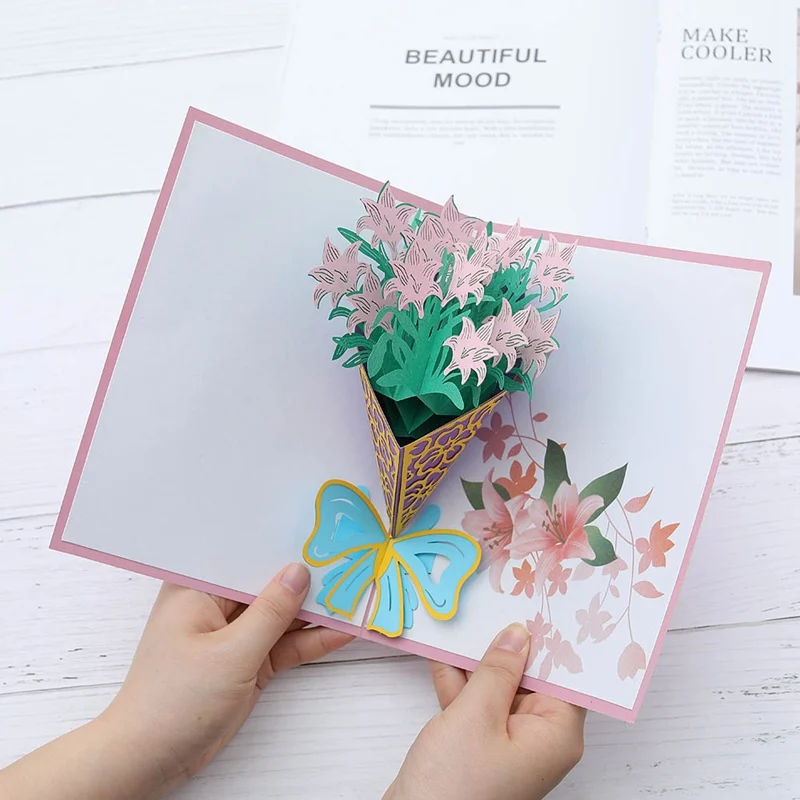 Цветы 3д открытка: 3D открытка с цветами | Сделай сам своими руками