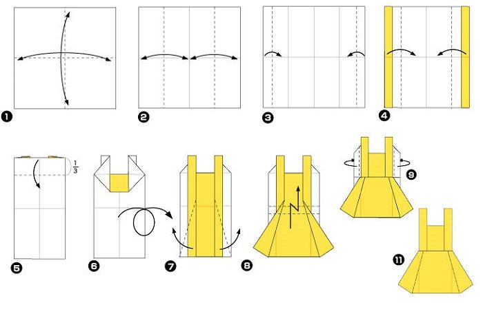 Девочка оригами из бумаги: Оригами девочка для детского творчества. Оригами кукла из бумаги