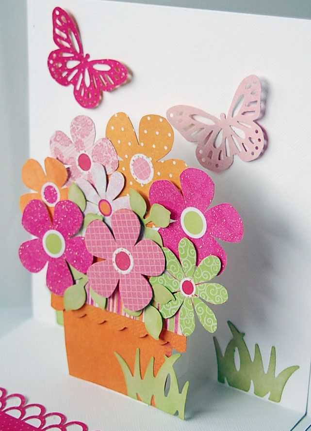 Открытка своими руками цветы внутри: Как сделать объемную 3D открытку с пышными цветами