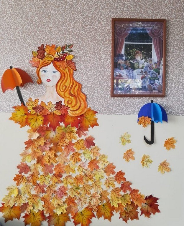 Поделка осенняя красавица: Kids Craft Art on Instagram: “Объемная осенняя аппликация «Красавица Осень» 🍁🍂 Вот такая получилась с зонтиком в руке…