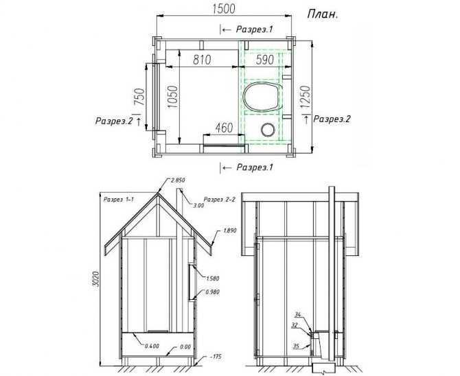 Как построить туалет и душ на даче своими руками размеры чертежи фото: Дачный туалет своими руками: 48 чертежей + фото