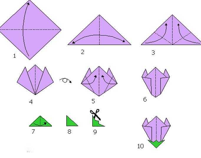 Белый цветок тюльпан как сделать из бумаги оригами: Цветы из бумаги тюльпаны. Своими руками, пошаговые инструкции + 500 фото