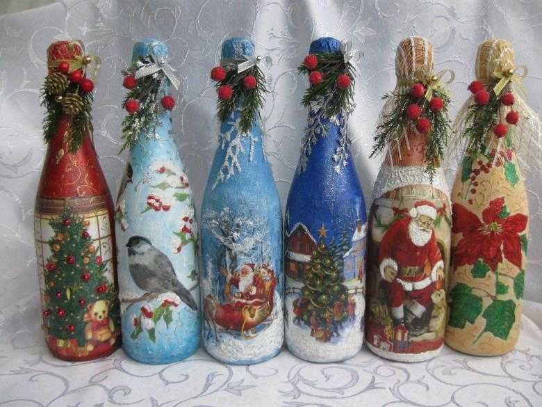 Декор новогодней бутылки шампанского своими руками: Новогодние бутылки своими руками: 27 необычных идей