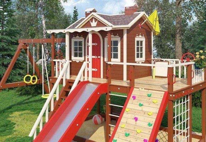 Деревянные горки для детских площадок: Горки деревянные