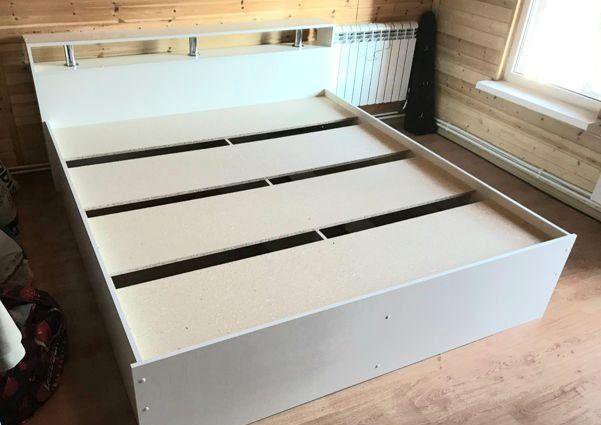 Кровати с ящиками сборка: Двухспальная кровать с выдвижными ящиками: чертеж, схема сборки