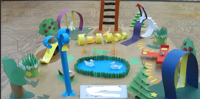 Макет детская площадка из бумаги и картона: Поделка детская площадка своими руками