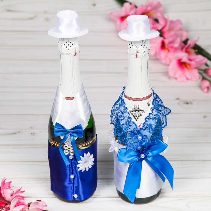 Украшение бутылки шампанского: Как украсить бутылку шампанского на свадьбу своими руками
