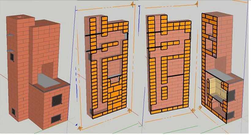 Печи из кирпича конструкция: Кирпичные печи: виды, конструкция, расчет, строительство собственными силами