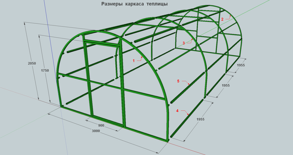 Чертежи теплицы из поликарбоната: Чертежи и размеры теплицы из поликарбоната: фото парника 3:6, 3:4