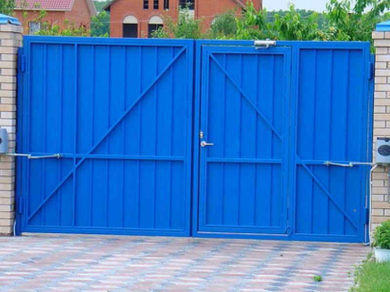 Ворота с калиткой внутри для дачи: Купить распашные ворота с калиткой цена от 9990 руб. (Москва)