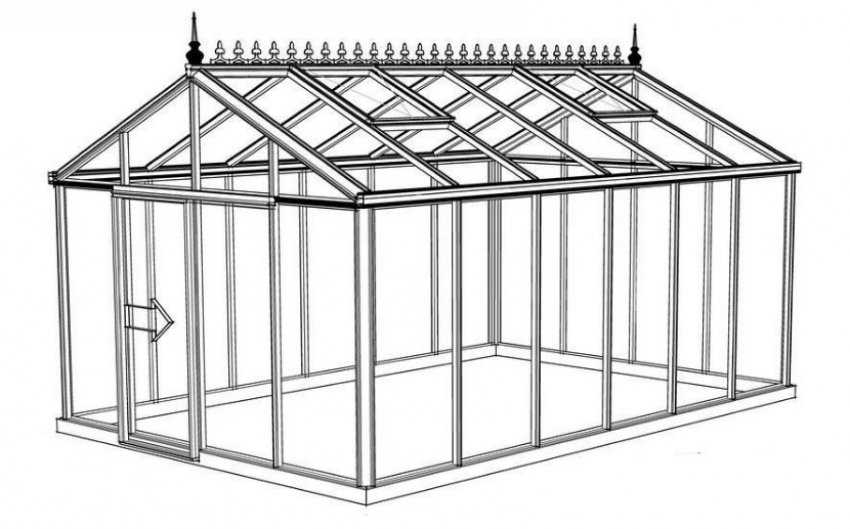 Теплицы чертежи: Чертежи и размеры теплицы из поликарбоната: фото парника 3:6, 3:4