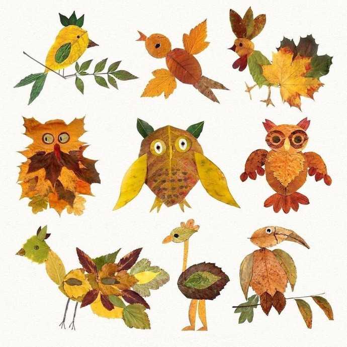 Поделка из листьев осень: Поделки из листьев - 100 фото лучших идей подделок из сухих осенних листьев