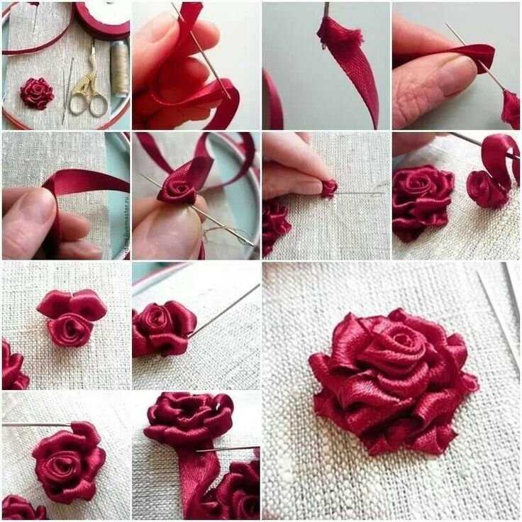 Розы из ленты своими руками пошагово для начинающих: Как сделать розы из лент своими руками
