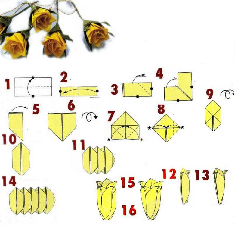 Красивый цветок из бумаги оригами: легкие схемы для детей Оригами цветок из бумаги схема для начинающих