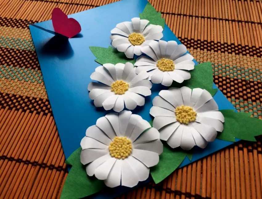 Цветочки из бумаги на открытку своими руками: 3D ОТКРЫТКА Своими руками на 8 Марта. Цветы НАРЦИССЫ из бумаги Как сделать (Эмилия) - YouTube