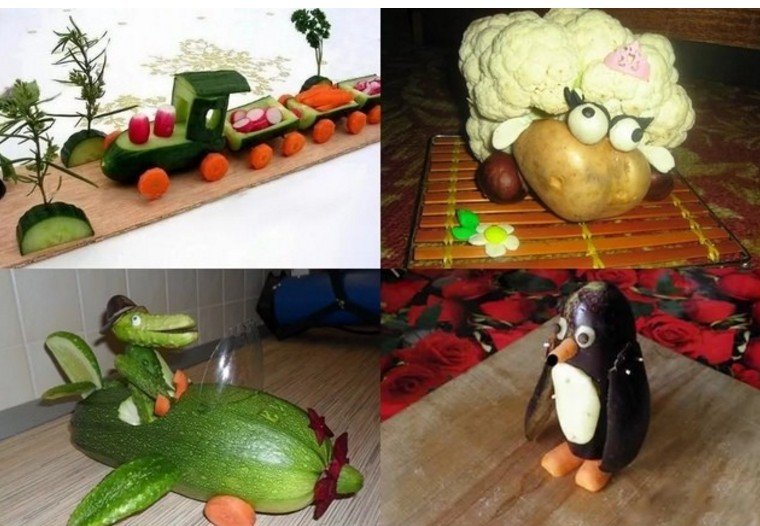 Простые поделки из овощей в садик: Поделки из овощей и фруктов