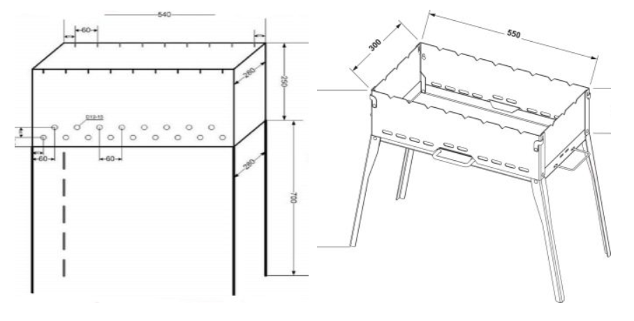 Чертежи мангалов из металла своими руками: Мангалы из металла своими руками: размеры, фото и инструкции