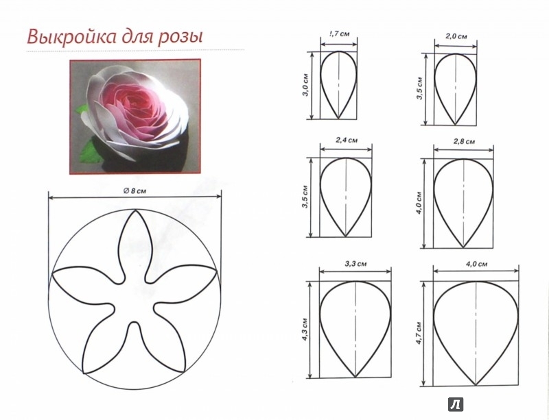Розы из бумаги своими руками схемы шаблоны: Цветы из бумаги шаблоны своими руками. Пошаговые инструкции, схемы + 500 фото