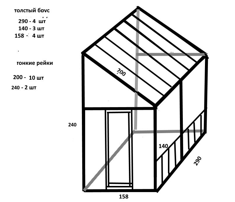 Теплицы чертежи: Чертежи и размеры теплицы из поликарбоната: фото парника 3:6, 3:4