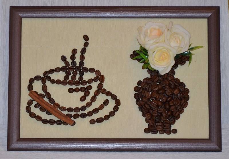 Кофе панно: Картина панно рисунок Аппликация Панно кофейная чашка Кофе Шпагат