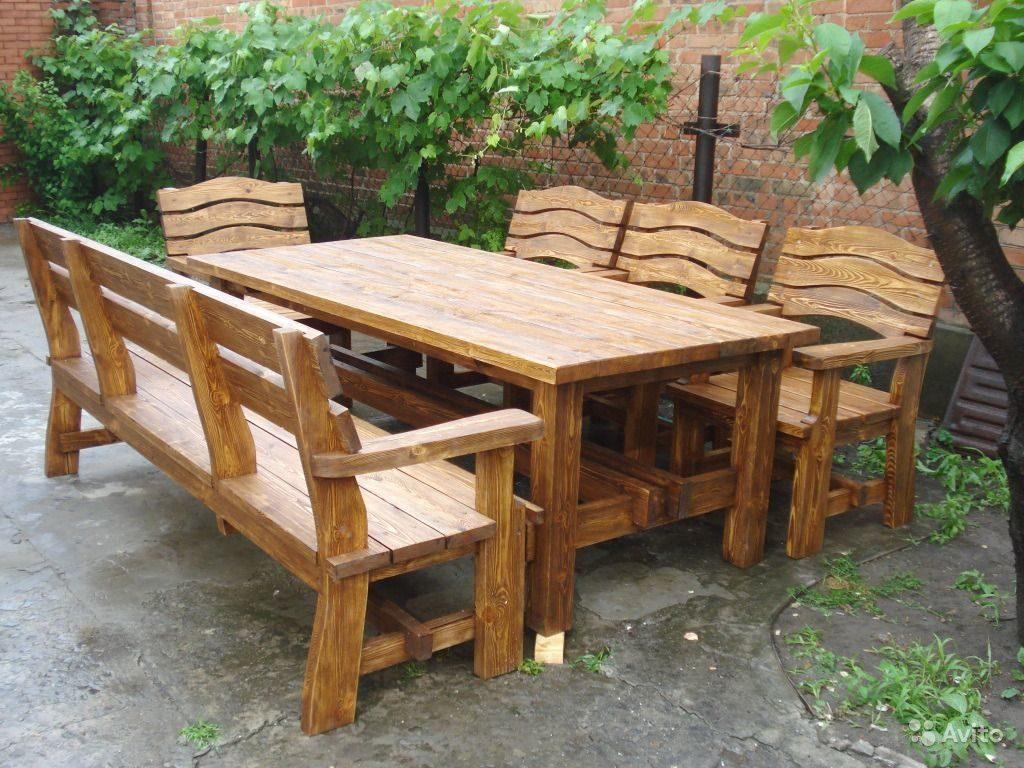 Столы и лавочки из дерева: Деревянные лавки и столы для дачи – купить на Ярмарке Мастеров