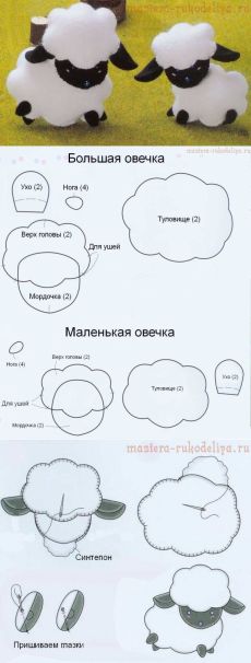 Выкройка овечка из фетра: Выкройка игрушки: Овечка из фетра