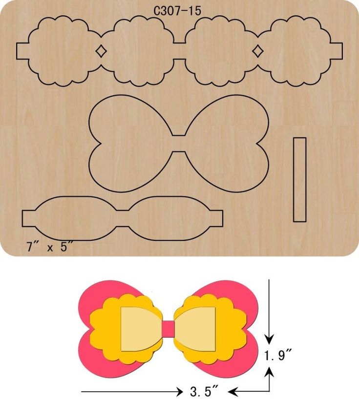 Заготовка из картона для бантиков из лент: Как сделать бантик из ленты своими руками