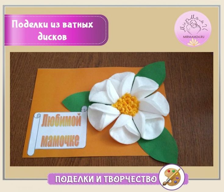 Аппликация цветы из ватных дисков: Аппликация из ватных дисков для детей: ТОП простых идей