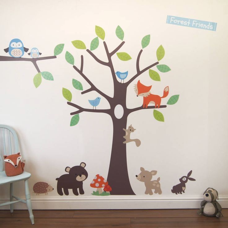 Делаем дерево на стене своими руками из скотча в детсаду: Как оформить стены в детской 👉 150 актуальных идей 2020г + фото