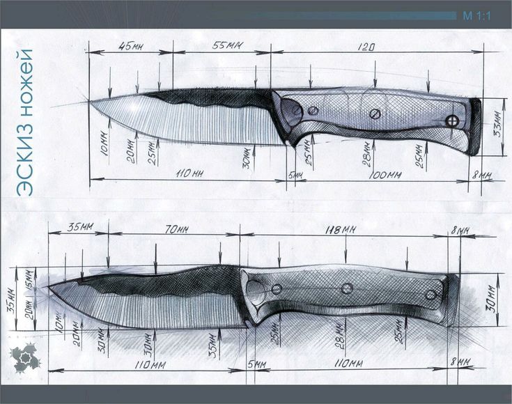 Формы клинков для ножей чертежи: Чертежи ножей, 280 вариантов.