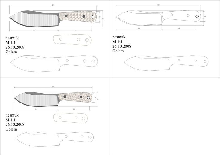 Эскизы ножей для самостоятельного изготовления с размерами: Более 800 чертежей и эскизов ножей