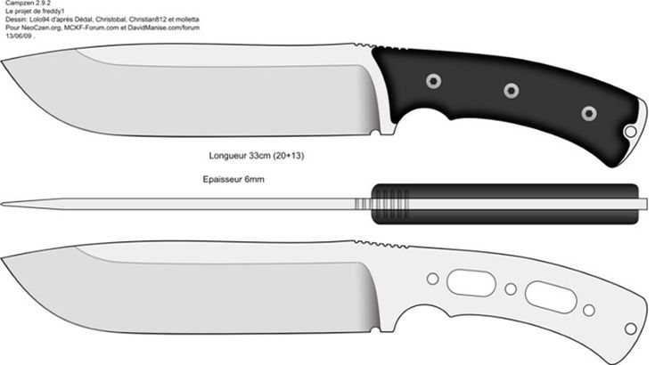 Эскиз для изготовления ножей: Более 800 чертежей и эскизов ножей