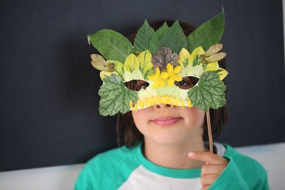 Осенняя маска своими руками: Маска из листьев - Поделки из природного материала , Осень, для детей от 5 лет