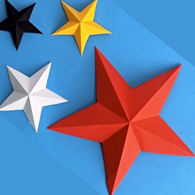 Звезда большая из бумаги: Объемные звёзды из бумаги