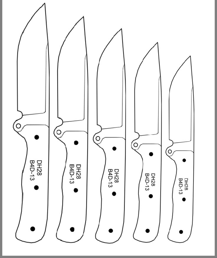 Эскиз для изготовления ножей: Более 800 чертежей и эскизов ножей