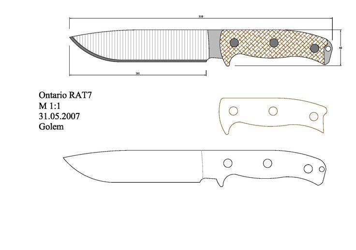 Эскиз для изготовления ножей: Более 800 чертежей и эскизов ножей