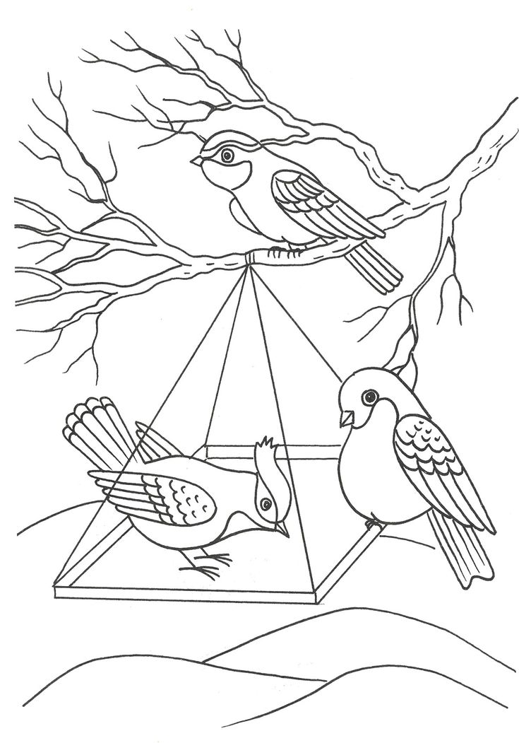 Рисунок кормушка: Как нарисовать кормушку с птицами поэтапно карандашом, красками?