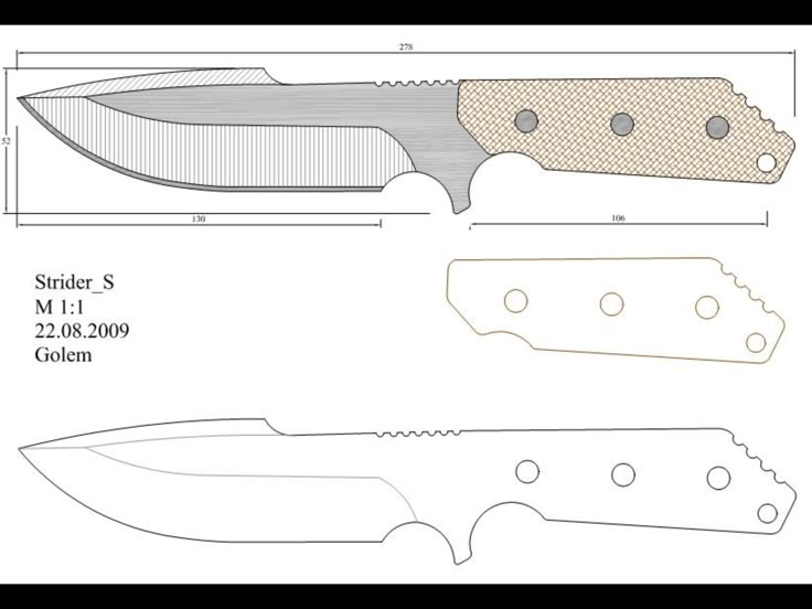 Эскиз для изготовления ножей: Более 800 чертежей и эскизов ножей