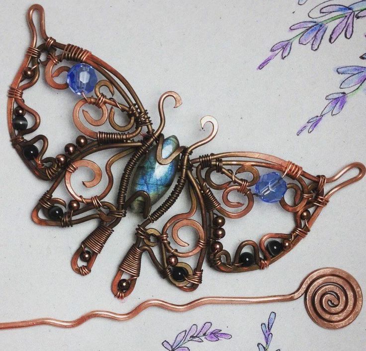Бабочки из проволоки: Симпатичные бабочки из проволоки своими руками