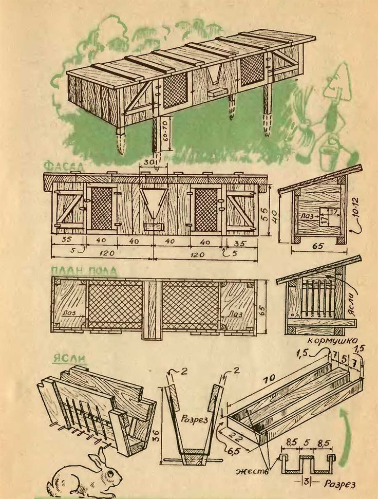 Как сделать крольчатник своими руками схема простая: Как сделать крольчатник своими руками — схема, размеры, фото