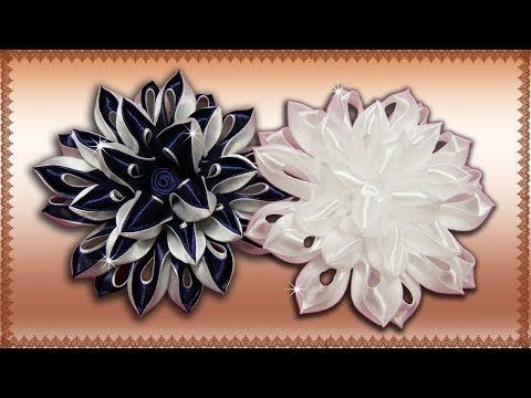 Цветок канзаши из ленты 1 см: Цветок Канзаши из ленты 1 см / Видео уроки Куликовой