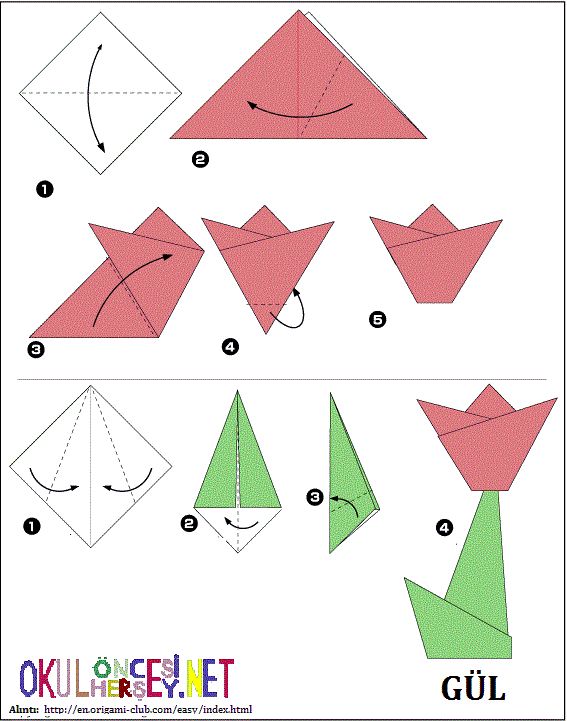 Тюльпаны из бумаги оригами: Оригами. Тюльпан