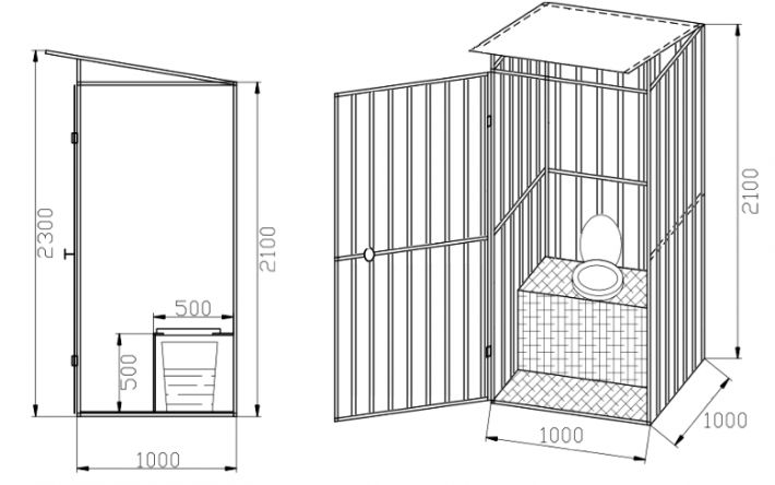 Чертеж туалет уличный: схемы и проекты лучших самоделок