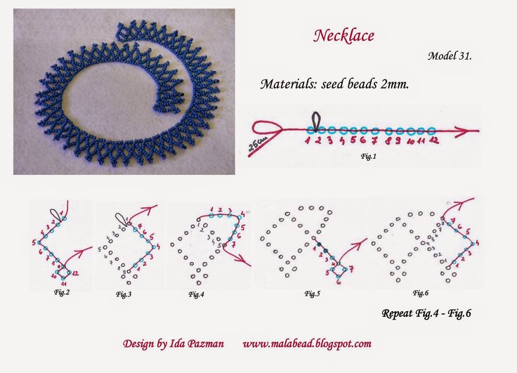 Схемы плетения украшений из бисера: схемы плетения ожерелья для начинающих
