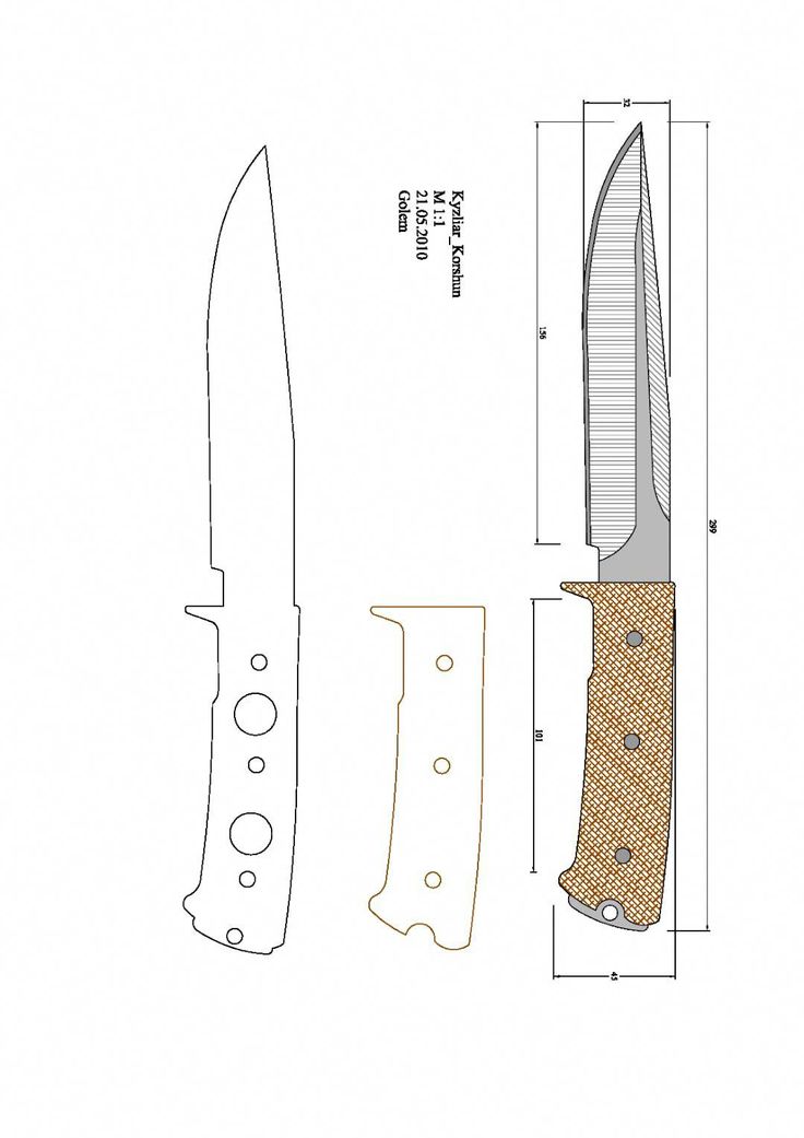 Чертеж нож охотничий: Более 800 чертежей и эскизов ножей