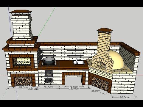 Прядовка оригинального барбекю для сада: Барбекю из кирпича: чертежи и фотографии